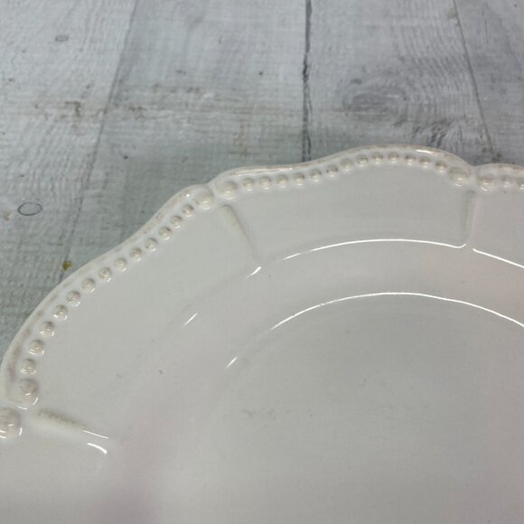 Chris Madden JCPenny ADALINA Ivory Embossed Stoneware Salad Lunch Plates Set 4 - Picture 12 of 16